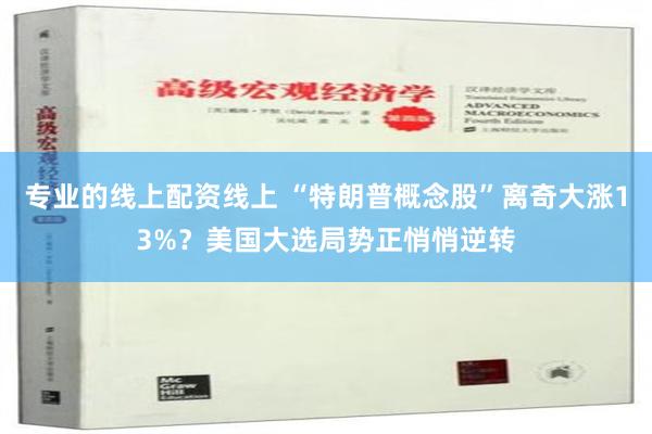 专业的线上配资线上 “特朗普概念股”离奇大涨13%？美国大选局势正悄悄逆转