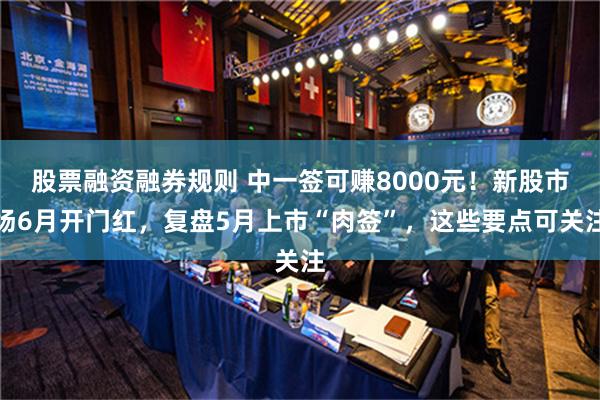 股票融资融券规则 中一签可赚8000元！新股市场6月开门红，复盘5月上市“肉签”，这些要点可关注