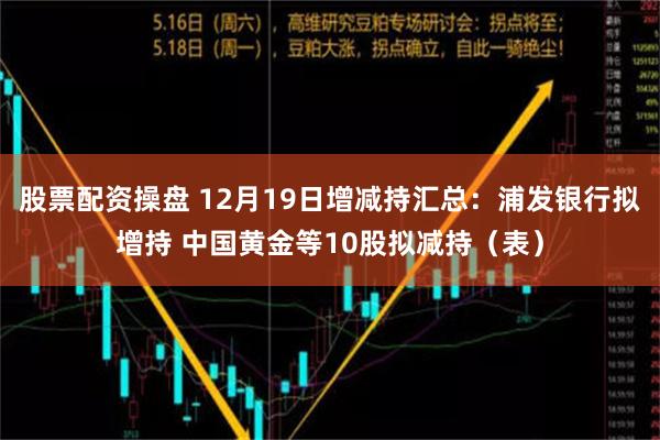 股票配资操盘 12月19日增减持汇总：浦发银行拟增持 中国黄金等10股拟减持（表）